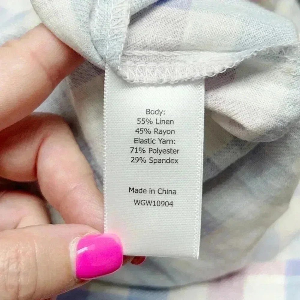 Market and Spruce Women Petite Square Neck Smocked Linen Top Size SP Small NWT - Picture 6 of 8